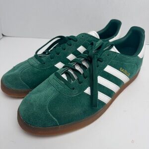 adidas Gazelle Green and White Athletic Shoes